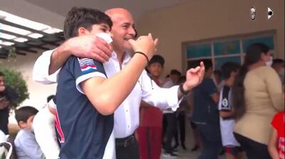 El presidente de Olimpia, Miguel Cardona (d).