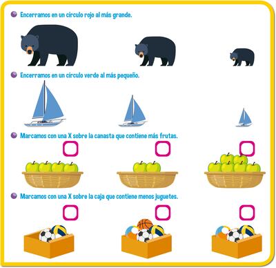 Nociones de tamaño y cantidad