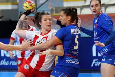 Sabrina Fiore, goleadora en el juego contra Eslovaquia, en el marco del Grupo II de la Copa del Presidente.