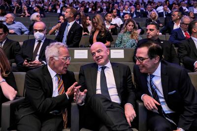 Gianni Infantino (m), presidente de la FIFA, durante un evento en Jerusalén.