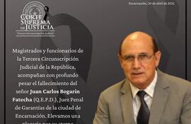 Dr. Juan Carlos Bogarín Fatecha falleció por complicaciones al contraer coronavirus.