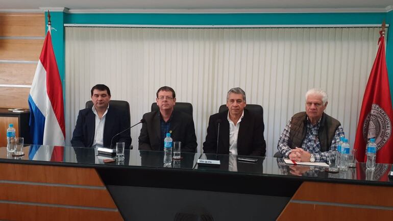 La reunión de prensa del gremio docente.