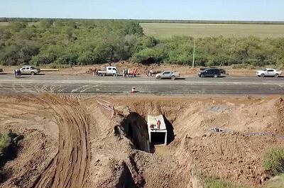 Aquí pasará el acueducto por debajo de la ruta Bioceánica.