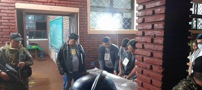 Efectivos militares acompañando anteriores jornadas de votación.