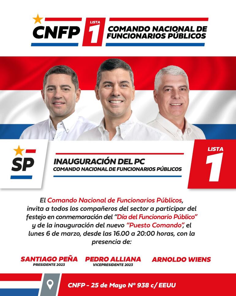 Evento del Partido Colorado que genera el bloqueo de la calle 25 de Mayo.