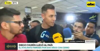Diego Churín llegó este mediodía al país.