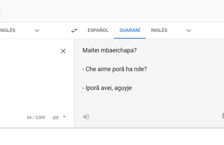 Traducción al Guaraní, un saludo.