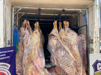 La carne incautada pesa en total 10 toneladas.
