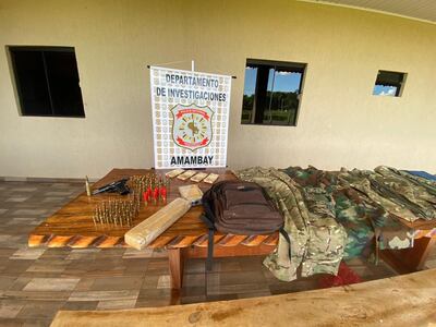 Evidencias halladas en el establecimiento rural.