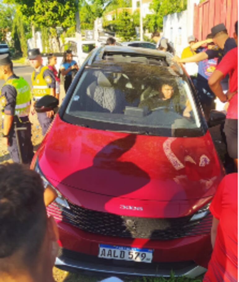 Vehículo involucrado en accidente ocurrido en San Bernardino.