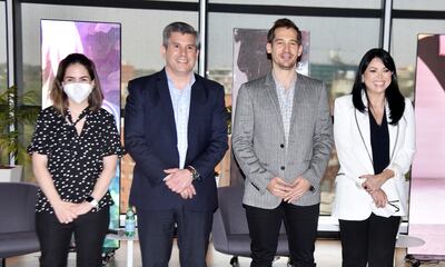 Cinzia Rosini, Hernando Lesme, Elías Saba y Carolina Arrúa, en Atlas Center.