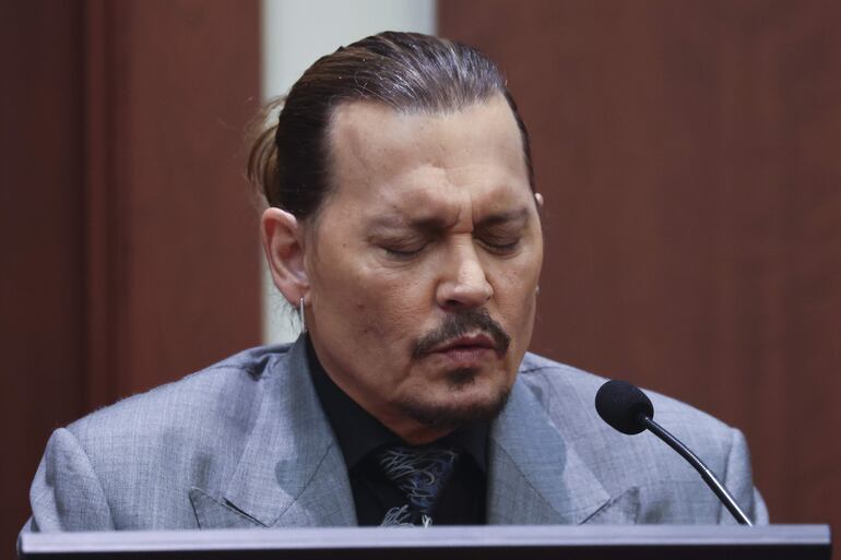 Johnny Depp durante su declaración. 