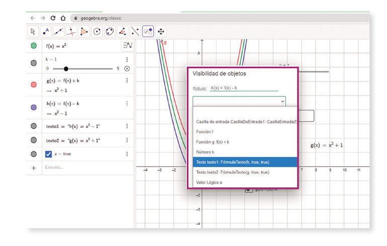 Transformaciones de funciones con GeoGebra