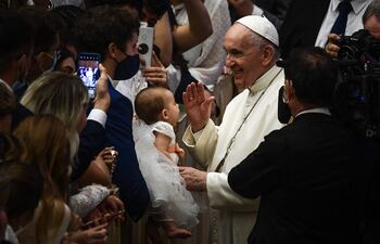 El papa Francisco durante una audiencia general hoy en el Vaticano.