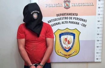 Walter Acosta Colmán, detenido tras un trabajo de inteligencia por parte de los agentes del Departamento Antisecuestro de Personas.