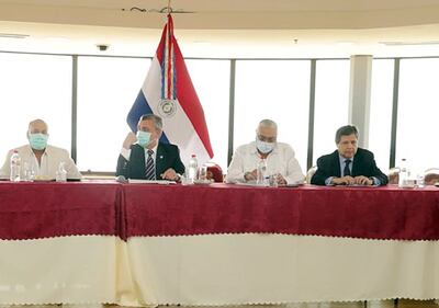 Oscar Salomón, Juan E. Villamayor, Fernando Lugo y E. Acevedo.