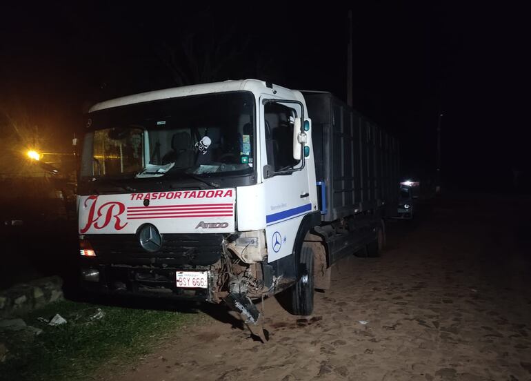 Camión involucrado en el accidente.