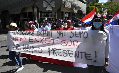 MARCHA DE LOS PUEBLOS INDIGENAS CALLE YEGROS Y LUIS A.HERRERA