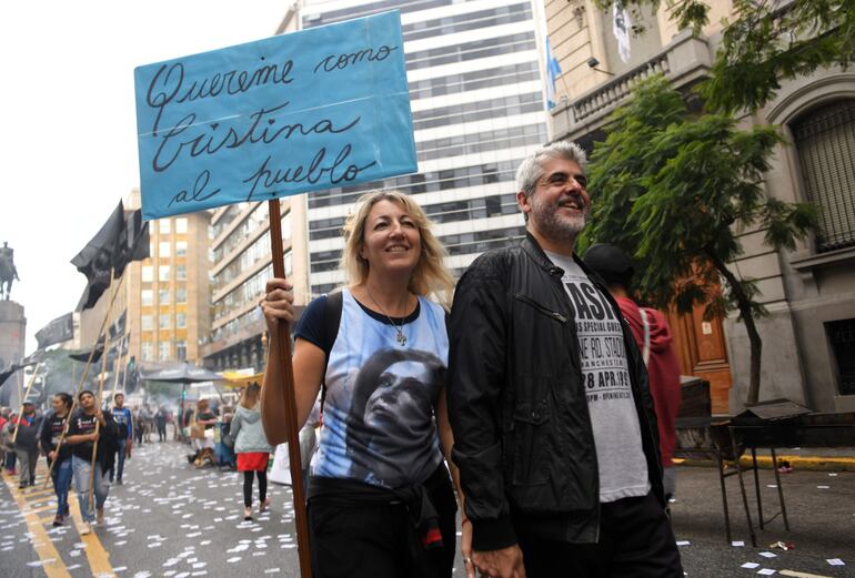 Simpatizantes de la vicepresidenta del país, Cristina Fernández.