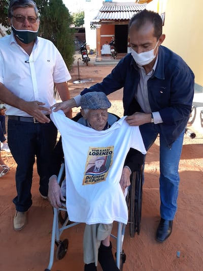 El 10 de agosto último el excombatiente recibió un homenaje en su vivienda.
