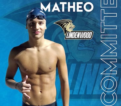 Matheo Mateos, nadador paraguayo que accedió a una beca en la Universidad de Lindenwood, Estados Unidos.