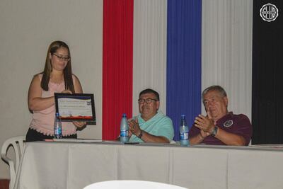 Yanina Barrios, Meliano Franco y Claudelino Agüero, directivos del 24 de Setiembre.