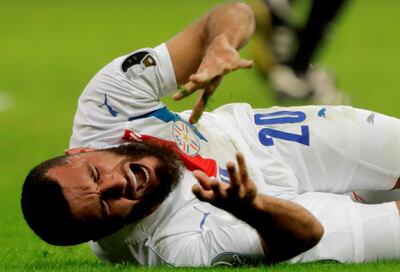 Antonio Bareiro, luego de sufrir la lesión.