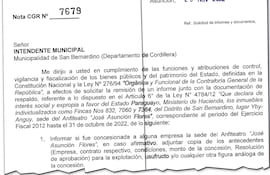 La Contraloría solicitó a la Municipalidad de San Bernardino informes sobre el anfiteatro.
