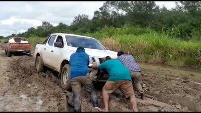 Tramo Bahía Negra-María Auxiliadora, así se encontraba el camino a inicios de semana.