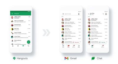 Google migrará en 2021 los usuarios de Hangouts a Google Chat, que será gratuito para todos.