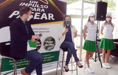 Ana Royg, gerente de Marketing y Comunicación de Petrobras, durante el lanzamiento de la promo.