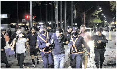 Avda. Mariscal López y Kubitschek, donde varios fueron detenidos tras los disturbios.