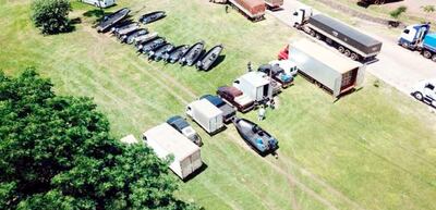 Vista aérea del megaoperativo anticontrabando en Salto del Guairá, el pasado 5 de febrero.