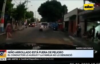 Niño arrollado en el barrio San Pablo está fuera de peligro