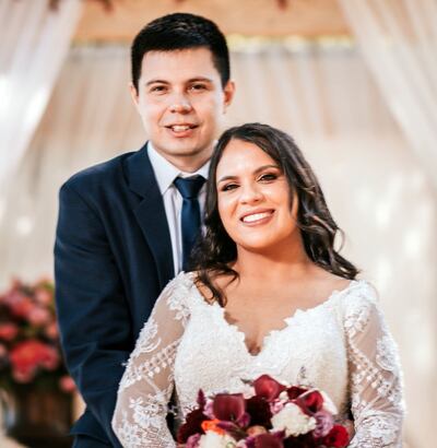 Muy enamorados  Pamela y Gerardo dieron el sí.
