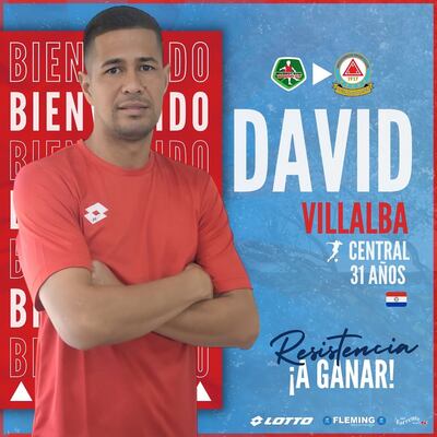 Con esta imagen, Resistencia dio la bienvenida al zaguero central Hermes David Villalba Jacquet (31 años).