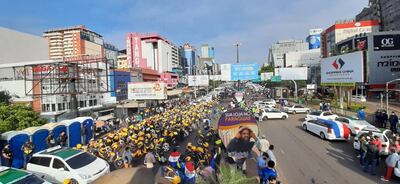 Manifestantes coparon el centro de Ciudad del Este.