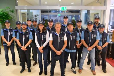 La delegación de la Organización Internacional de Energía Atómica que inspeccionará la central de Zaporiyia.