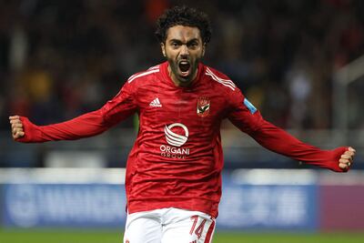 Hussein El Shahat grita su gol para el Al Ahly, que derrotó ayer 3-0 al Auckland City de Nueva Zelanda, en la apertura del Mundial de Clubes.