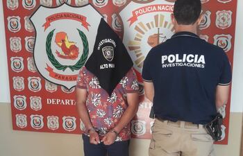 Eliseo David Duarte Villalba cuando fue detenido por la Policía.