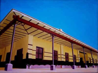 La estación del ferrocarril de Areguá es la protagonista de uno de los cuadros de Horacio Guimaraens.