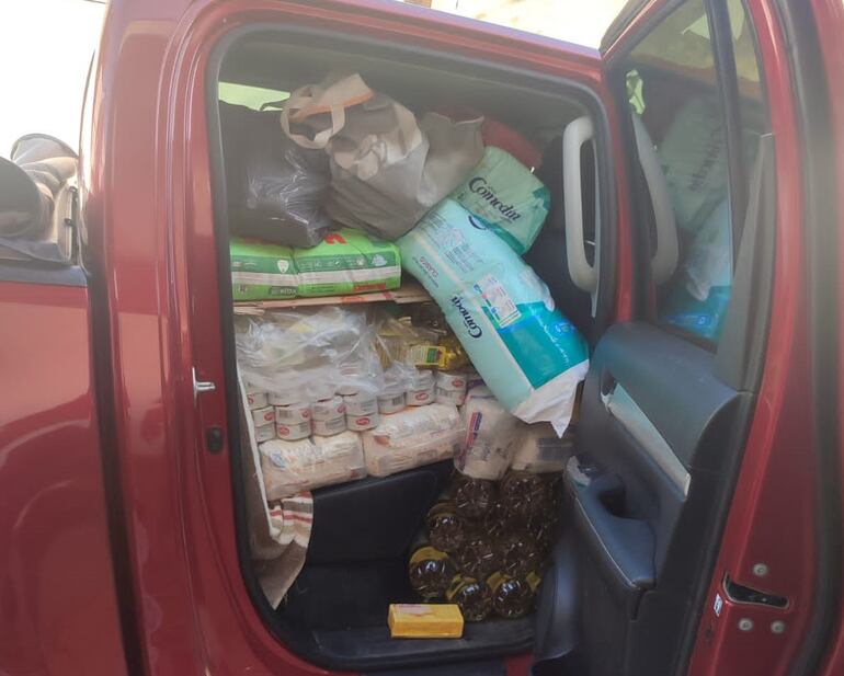 Camioneta en la que iba la concejal departamental Juani Alfonzo.