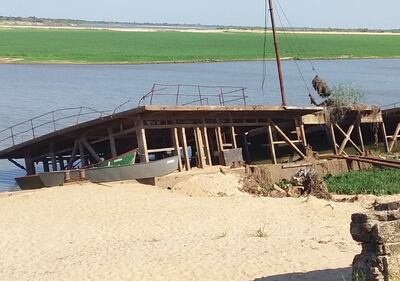 Muelle flotante de Puerto Rosario que   proyectan recuperar.