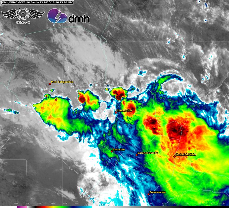 Zona de cobertura de la tormenta. 