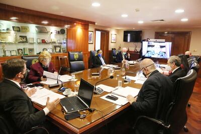 En la foto de archivo, los ministros de la Corte Suprema durante el desarrollo de la plenaria.