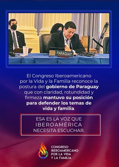 Flyer del Congreso Iberoamericano por la Vida y la Familia.