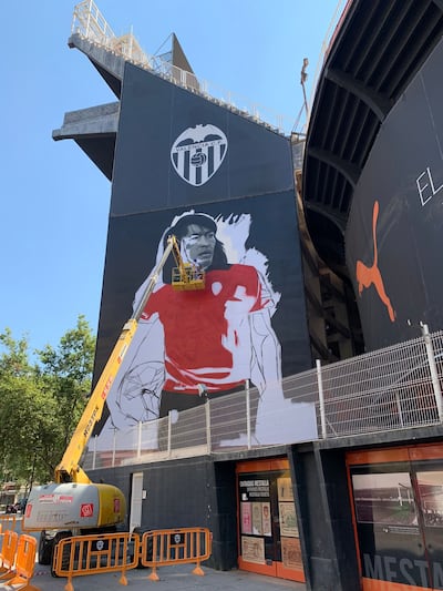 Imagen de Carlos Lobo Diarte en el estadio Mestalla de Valencia.