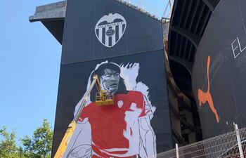 Imagen de Carlos Lobo Diarte en el estadio Mestalla de Valencia.