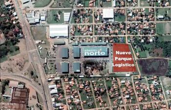 Ubicado detrás mismo del mercado Abasto Norte están proyectados los dos bloques para el parque logístico.