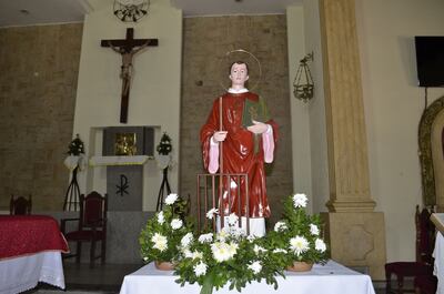 Imagen de San Lorenzo, diácono y mártir, protector de los católicos de Ñemby.